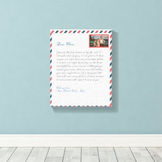 Eenvoudig 'Flower handgeschreven'-bericht van moed Canvas Afdruk (Insitu (Houten vloer))