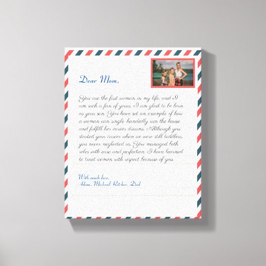 Eenvoudig 'Flower handgeschreven'-bericht van moed Canvas Afdruk (Voorkant)