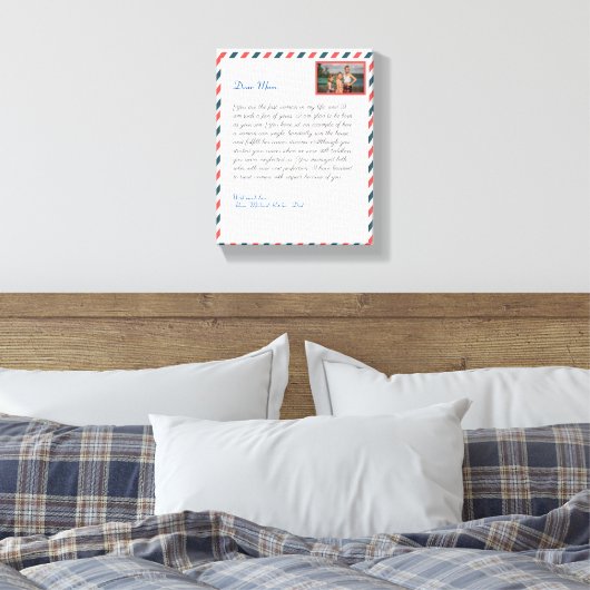 Eenvoudig 'Flower handgeschreven'-bericht van moed Canvas Afdruk (Insitu (Slaapkamer))