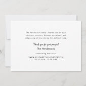 Eenvoudig Foliage Funeral White Bedankt (Achterkant)