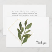 Eenvoudig Foliage Funeral White Bedankt (Voorkant / Achterkant)
