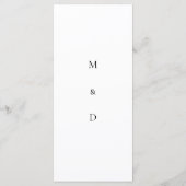 Eenvoudig Foliage Monogram Trouwmenu Menu (Achterkant)