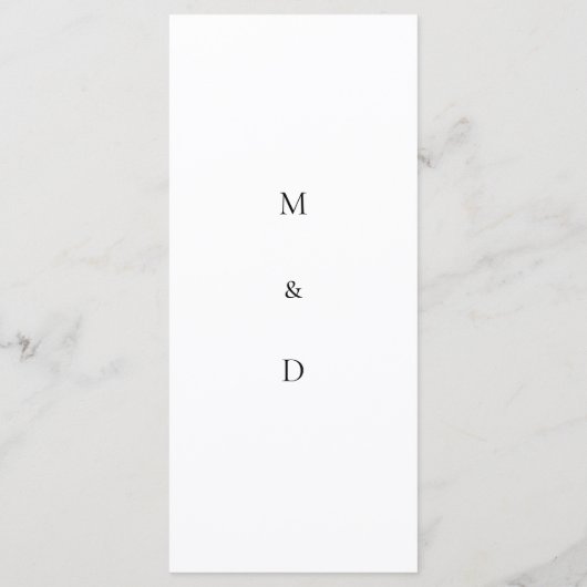 Eenvoudig Foliage Monogram Trouwmenu Menu (Achterkant)