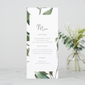 Eenvoudig Foliage Monogram Trouwmenu Menu (Staand voorkant)