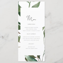 Eenvoudig Foliage Monogram Trouwmenu Menu