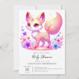 Eenvoudig Forest Fox Pastel Baby shower Kaart