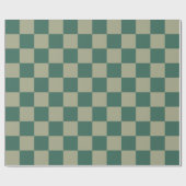 Eenvoudig Forest Green en Sage Checkerboard-patroo Cadeaupapier (Vlak)