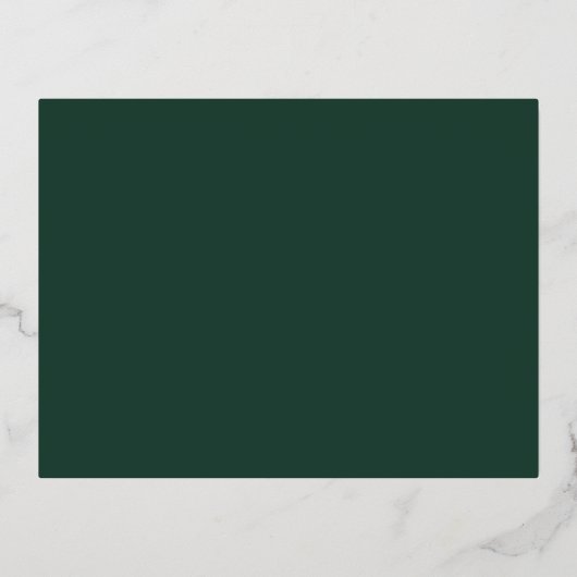 Eenvoudig Forest Green Monogram Elegante bruiloft  Folie Uitnodiging Briefkaart (Achterkant)
