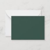 Eenvoudig Forest Green Monogram Mini Wedding RSVP Notitiekaartje (Achterkant)