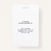 Eenvoudig Forest Green QR-code Werknemer-ID Badge (Achterkant)