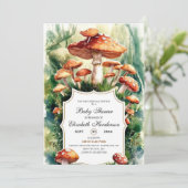 Eenvoudig Forest Mushroom Baby shower Kaart (Staand voorkant)