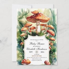 Eenvoudig Forest Mushroom Baby shower Kaart