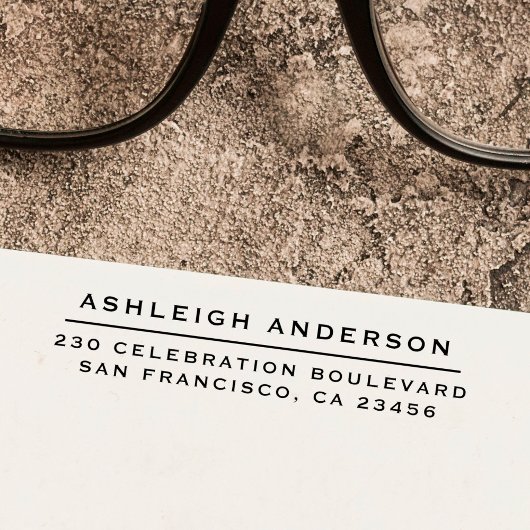 Eenvoudig formeel aangepaste naam en retouradres  zelfinktende stempel