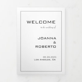 Eenvoudig formeel drievoudig weddenschap drieluik uitnodiging