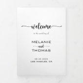 Eenvoudig formeel drievoudig weddenschap-programma drieluik uitnodiging (Cover)