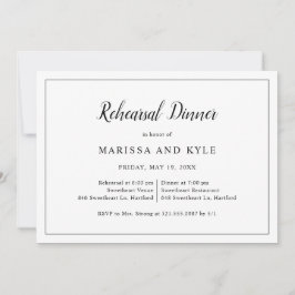 Eenvoudig formeel elegante repetitie diner kaart