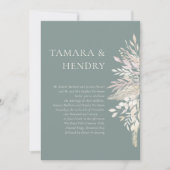 Eenvoudig formeel Sage Green Botanical Wedding Kaart (Voorkant)