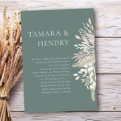 Eenvoudig formeel Sage Green Botanical Wedding Kaart