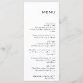 Eenvoudig formeel zwart-wit huwelijk menu (Voorkant)