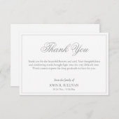 Eenvoudig Formulier Manuscript Funeral Dank u Bedankkaart (Voorkant / Achterkant)
