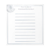 Eenvoudig Fossil Shell Pastel Blue vanaf het burea Notitieblok (Voorkant)