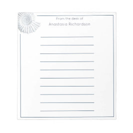 Eenvoudig Fossil Shell Pastel Blue vanaf het burea Notitieblok