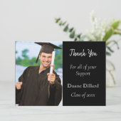 Eenvoudig foto-Afstuderen Hartelijk dank Bedankkaart (Staand voorkant)