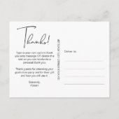 Eenvoudig foto-Afstuderen Hartelijk dank Briefkaart (Achterkant)