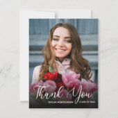 Eenvoudig foto-Afstuderen Hartelijk dank Notitiekaartje (Voorkant)