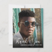 Eenvoudig foto-Afstuderen Hartelijk dank Notitiekaartje (Voorkant)