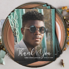 Eenvoudig foto-Afstuderen Hartelijk dank Notitiekaartje