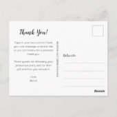 Eenvoudig Foto Afstuderen White Script Hartelijk d Briefkaart (Achterkant)