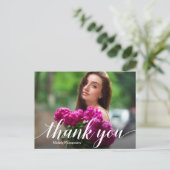 Eenvoudig Foto Afstuderen White Script Hartelijk d Briefkaart (Staand voorkant)