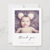 Eenvoudig foto-Baby shower - Hartelijk dank Bedankkaart (Voorkant)