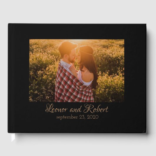 Eenvoudig foto-bruiloft gastenboek (Voorkant)