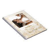 Eenvoudig foto gouden glitterscript Moederdagboek Notitieboek (Rechterzijde)