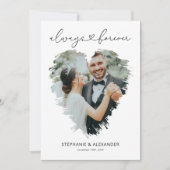 Eenvoudig foto-harthuwelijk Hartelijk dank Bedankkaart (Voorkant)