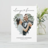 Eenvoudig foto-harthuwelijk Hartelijk dank Bedankkaart (Staand voorkant)