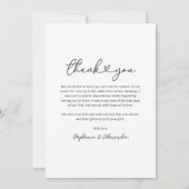 Eenvoudig foto-harthuwelijk Hartelijk dank Bedankkaart (Achterkant)