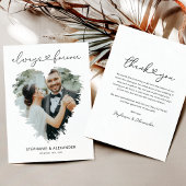 Eenvoudig foto-harthuwelijk Hartelijk dank Bedankkaart