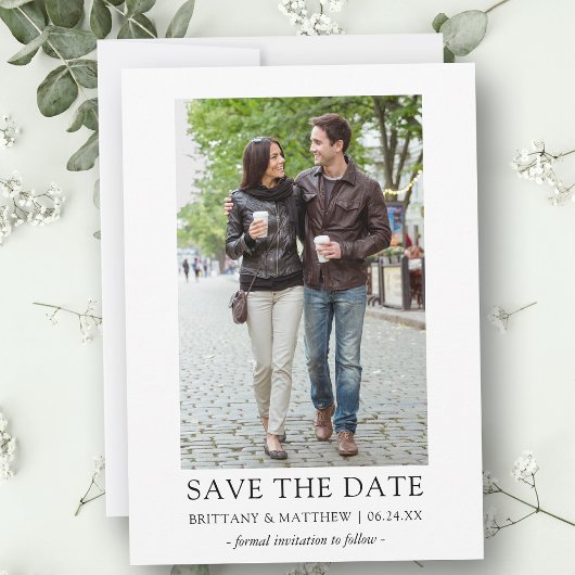Eenvoudig foto-modern save the date