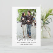 Eenvoudig foto-modern save the date (Staand voorkant)