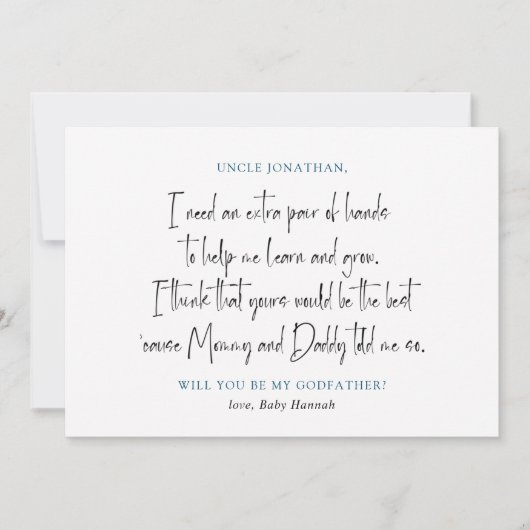 Eenvoudig foto peetoom voorstel kaart (Voorkant)