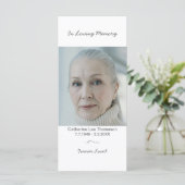 Eenvoudig Foto Rouwkaart Funeral Flat Program ter  Programmakaart (Staand voorkant)
