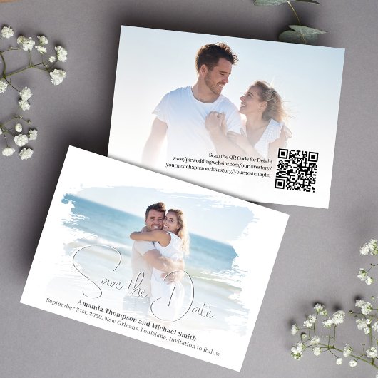 Eenvoudig Foto Save the Date Huwelijksscript