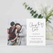 Eenvoudig Foto Script Uitstel Datum Uitnodiging (Staand voorkant)