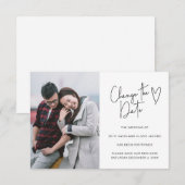 Eenvoudig Foto Script Uitstel Datum Uitnodiging (Voorkant / Achterkant)