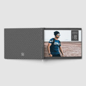 Eenvoudig foto tabblad Afstuderen grijs gastenboek (Volledig)