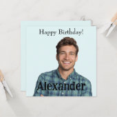 Eenvoudig foto uploaden Naam toevoegen Gelukkige v Kaart (Voorkant / Achterkant in situ)