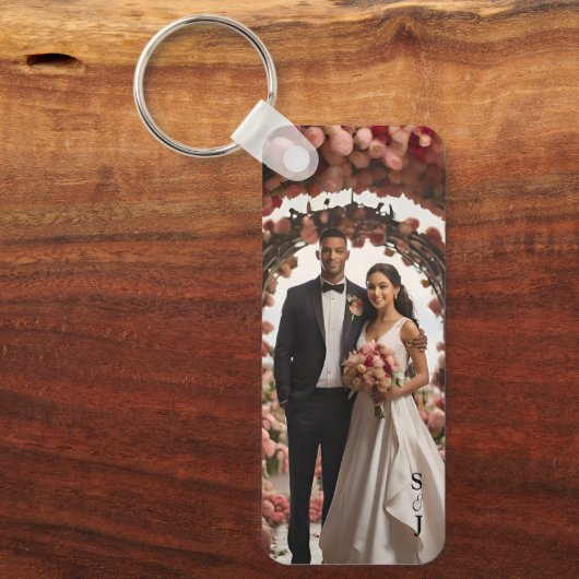 Eenvoudig foto Verloving Sleutelhanger (Voorkant)